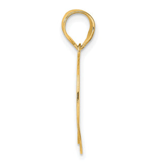 14k Yellow Gold Polished Etched Number 69 Pendant