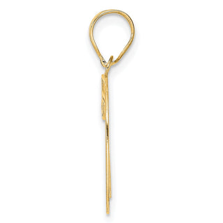 14k Yellow Gold Polished Etched Number 70 Pendant