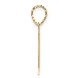 14k Yellow Gold Polished Etched Number 71 Pendant