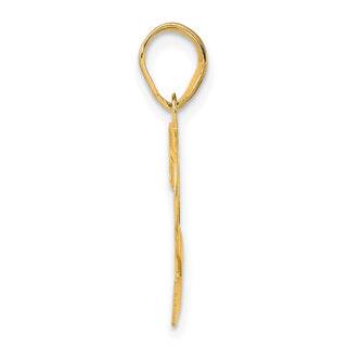 14k Yellow Gold Polished Etched Number 72 Pendant