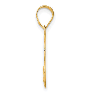 14k Yellow Gold Polished Etched Number 73 Pendant
