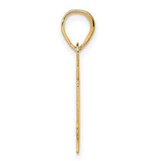 14k Yellow Gold Polished Etched Number 74 Pendant
