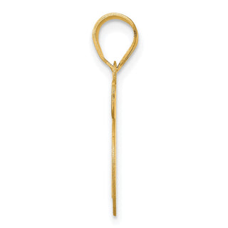 14k Yellow Gold Polished Etched Number 75 Pendant