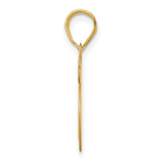 14k Yellow Gold Polished Etched Number 75 Pendant