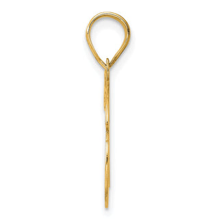 14k Yellow Gold Polished Etched Number 76 Pendant