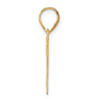 14k Yellow Gold Polished Etched Number 77 Pendant