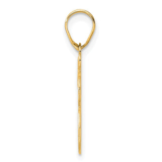 14k Yellow Gold Polished Etched Number 78 Pendant