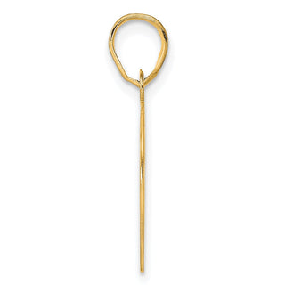 14k Yellow Gold Polished Etched Number 80 Pendant