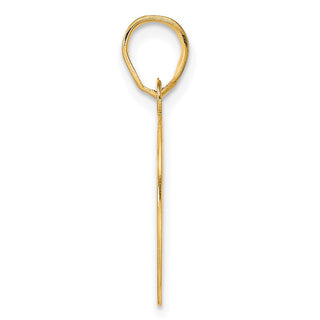 14k Yellow Gold Polished Etched Number 80 Pendant