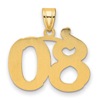14k Yellow Gold Polished Etched Number 80 Pendant