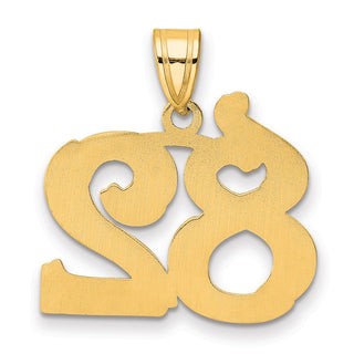 14k Yellow Gold Polished Etched Number 82 Pendant