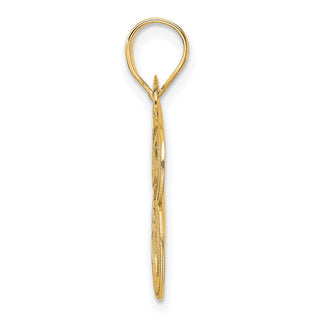14k Yellow Gold Polished Etched Number 83 Pendant