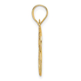 14k Yellow Gold Polished Etched Number 83 Pendant