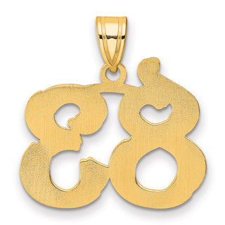 14k Yellow Gold Polished Etched Number 83 Pendant