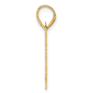 14k Yellow Gold Polished Etched Number 84 Pendant