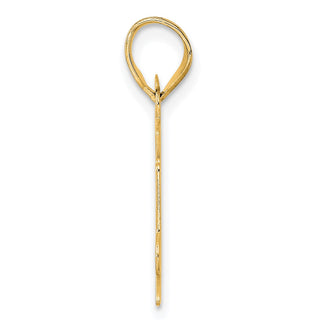 14k Yellow Gold Polished Etched Number 84 Pendant