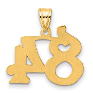 14k Yellow Gold Polished Etched Number 84 Pendant