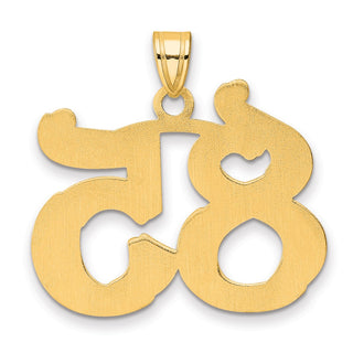 14k Yellow Gold Polished Etched Number 85 Pendant