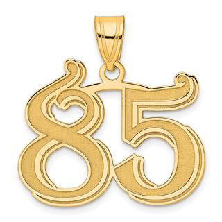 14k Yellow Gold Polished Etched Number 85 Pendant