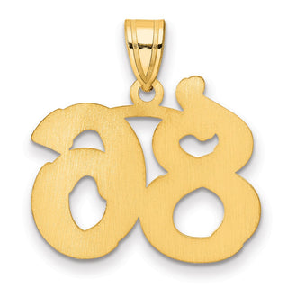 14k Yellow Gold Polished Etched Number 86 Pendant
