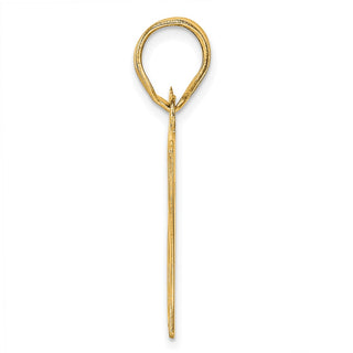14k Yellow Gold Polished Etched Number 87 Pendant