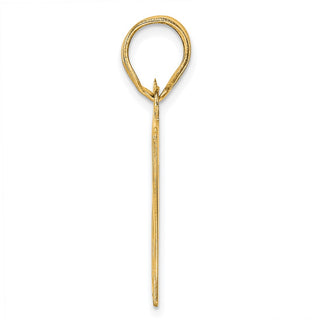 14k Yellow Gold Polished Etched Number 87 Pendant