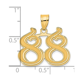 14k Yellow Gold Polished Etched Number 88 Pendant
