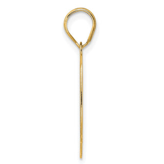 14k Yellow Gold Polished Etched Number 90 Pendant
