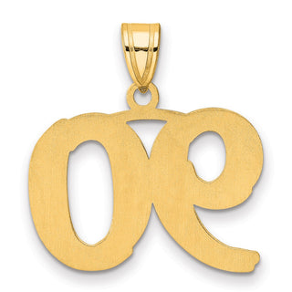 14k Yellow Gold Polished Etched Number 90 Pendant