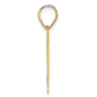 14k Yellow Gold Polished Etched Number 91 Pendant