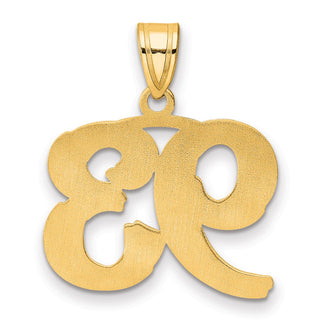 14k Yellow Gold Polished Etched Number 93 Pendant