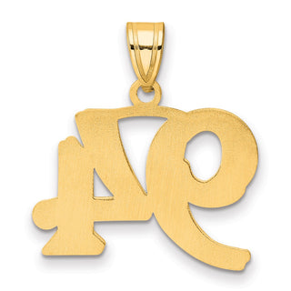 14k Yellow Gold Polished Etched Number 94 Pendant