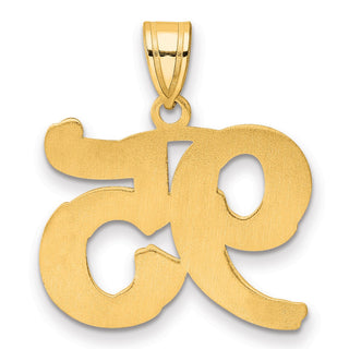 14k Yellow Gold Polished Etched Number 95 Pendant