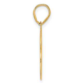 14k Yellow Gold Polished Etched Number 96 Pendant