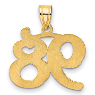 14k Yellow Gold Polished Etched Number 98 Pendant
