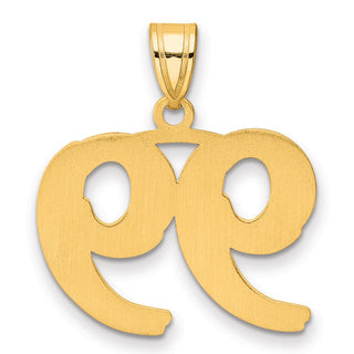 14k Yellow Gold Polished Etched Number 99 Pendant