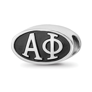 Sterling Silver LogoArt Alpha Phi Sorority Greek Letters Enameled Oval Bead