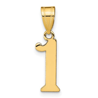 14k Yellow Gold Polished Number 1 Pendant APN01