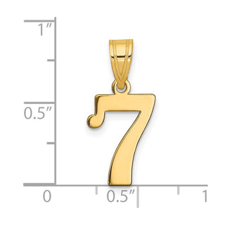 14k Yellow Gold Polished Number 7 Pendant APN07