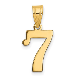 14k Yellow Gold Polished Number 7 Pendant APN07
