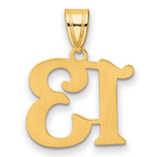 14k Yellow Gold Polished Number 13 Pendant APN13