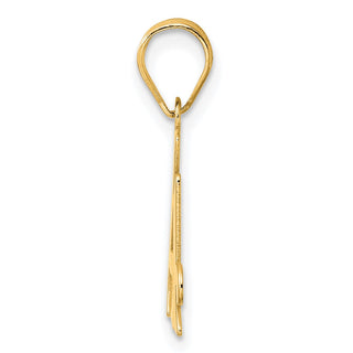 14k Yellow Gold Polished Number 14 Pendant