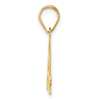 14k Yellow Gold Polished Number 14 Pendant