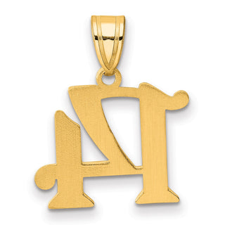 14k Yellow Gold Polished Number 14 Pendant
