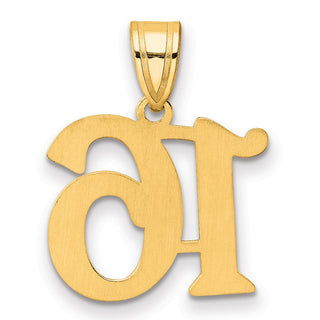 14k Yellow Gold Polished Number 16 Pendant APN16