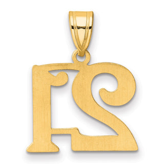 14k Yellow Gold Polished Number 21 Pendant APN21