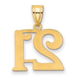 14k Yellow Gold Polished Number 21 Pendant APN21