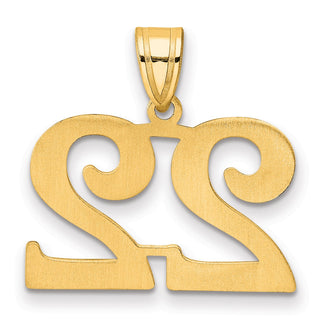 14k Yellow Gold Polished Number 22 Pendant