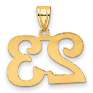 14k Yellow Gold Polished Number 23 Pendant