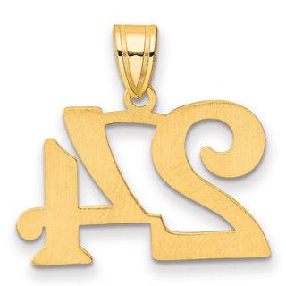 14k Yellow Gold Polished Number 24 Pendant